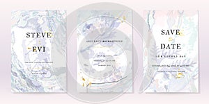 Purple Set Vector Minimal Frame Invitations Cards