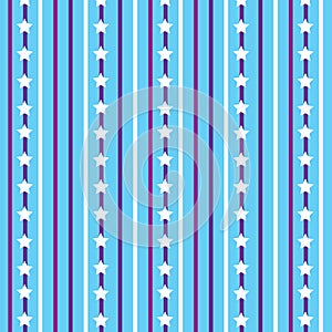 Purple shade white vertical line with white star pattern blue ba