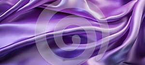 Purple, shiny satin silk swirl wave background - Abstract textile fabric backdrop texture, Generative Ai