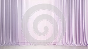 Purple silk curtains background. Generative AI