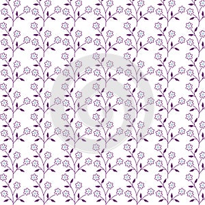 Purple Simple Floral Botanical Pattern Texture Wallart