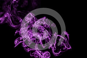 Purple smoke abstract on black background