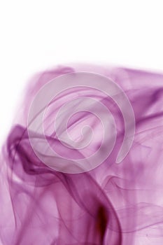 Purple smoke on white