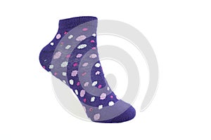 Purple sock isolated on white background