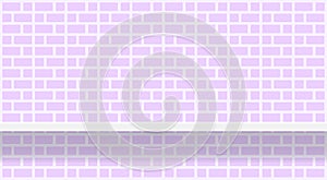 Purple soft brick wall pattern with shelf for background, modern pastel purple wall brick pattern for decoration architecture,