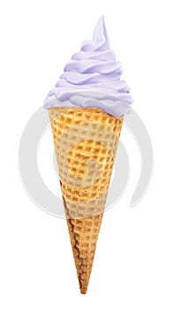 Purple Soft Serve in a Waflle Cone