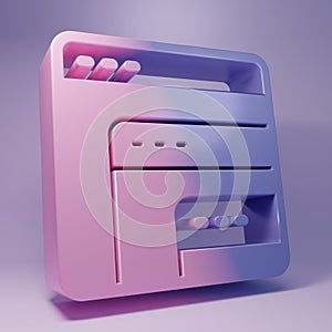 Purple Software, web developer programming code icon isolated on purple background. Javascript computer script random