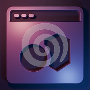 Purple Software, web developer programming code icon isolated on purple-blue background. Javascript computer script