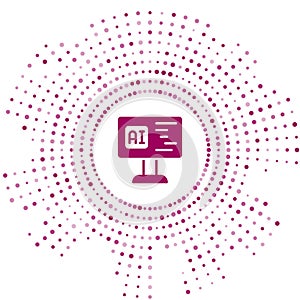 Purple Software, web developer programming code icon isolated on white background. Javascript computer script random