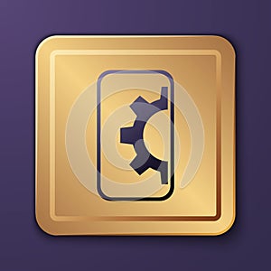 Purple Software, web development, programming concept icon isolated on purple background. Programming language and
