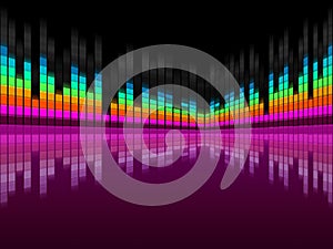 Purple Soundwaves Background Shows DJ Music And Songs