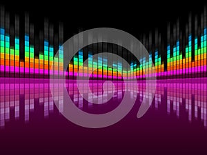 Purple Soundwaves Background Shows DJ Music And Songs photo