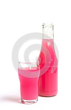 Purple sour cabbage juice in a glass