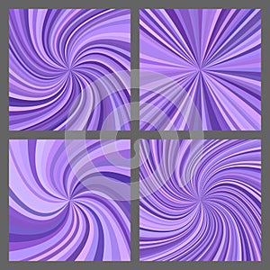 Purple spiral and ray burst background set