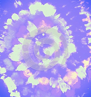 Purple Spiral Tie Dye Background. Color Grunge Painting.