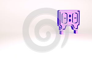 Purple Sport baseball mechanical scoreboard and result display icon isolated on white background. Minimalism concept. 3d