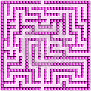 Purple square maze-mosaic 14x14