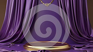 Purple Stage With Gold Medallion photo