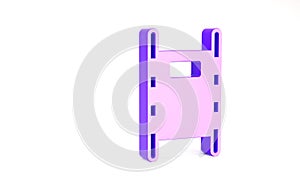 Purple Stretcher icon isolated on white background. Patient hospital medical stretcher. Minimalism concept. 3d