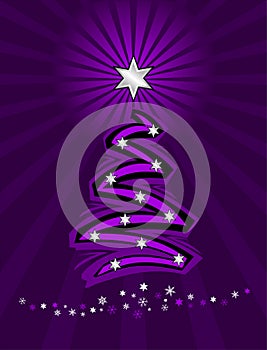 Purple stylized christmas tree