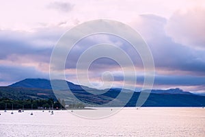 Purple Sunset at the Gare Loch, Scotland, UK