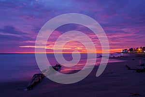 Purple Sunset at Playas, Ecuador photo