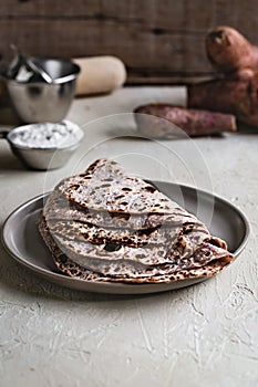 Purple Sweet Potato Tortillas