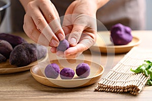 Purple sweet potatoes, Food ingredient in food and dessert