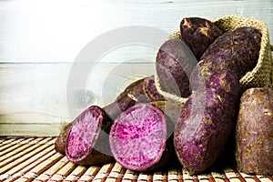 Purple Sweet Potatoes on a table