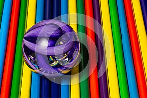 Purple Swirl Marble On Color Pencils
