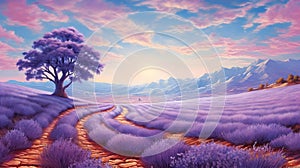 Purple Symphony: A Lavender Landscape