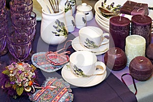 Purple tableware