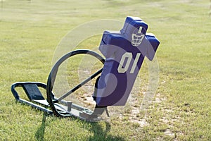 Purple tackling dummy sled