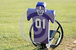 Purple tackling sled facing forward