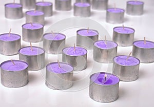 Purple tea candles