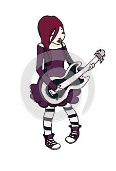 Purple teen guitarist