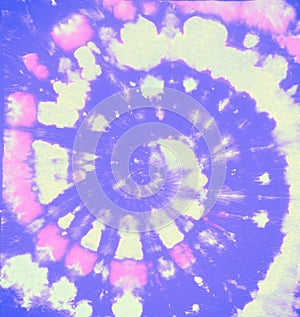 Purple Tie Dye Effects. Circle Old Style.