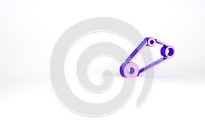 Purple Timing belt kit icon isolated on white background. Minimalism concept. 3d illustration 3D render