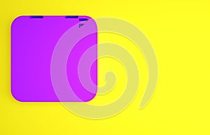 Purple Tire track icon isolated on yellow background. Minimalism concept. 3d illustration 3D render