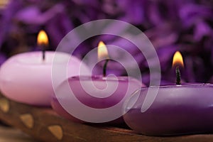 Purple toned candles