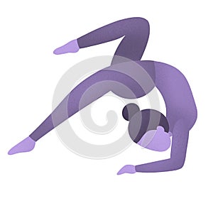 Purple toned girl yoga pose for lifestyle design