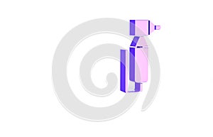 Purple Tooth drill icon isolated on white background. Dental handpiece for drilling and grinding tools. Minimalism