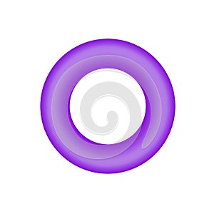 Purple torus basic simple 3d shapes isolated on white background, geometric torus icon, 3d shape symbol torus, clip art geometric