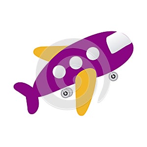 purple toy airplane fly icon