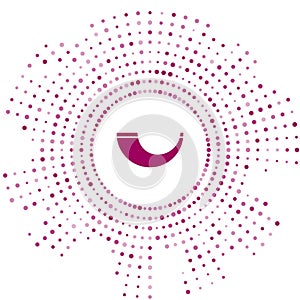 Purple Traditional ram horn, shofar icon isolated on white background. Rosh hashanah, jewish New Year holiday