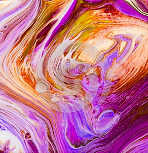 Purple Tree Ring Acrylic Pour Painting