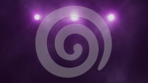 Purple Triple Stage Lights and Smoke VJ Loop Background