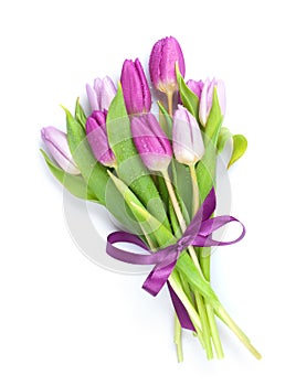 Purple tulips bouquet