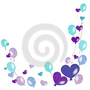 Purple, turquoise green balloons vector background photo