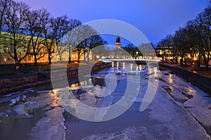 Purple twilight in Turku, Finland